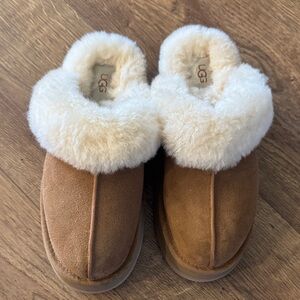 UGG Tan Suede Slide Ons